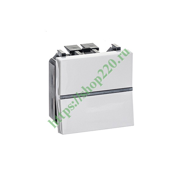 Одноклавишный перекрестный переключатель 2 модуля ABB Zenit, альпийский белый (N2210 BL)