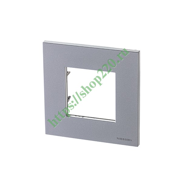 Рамка 1-постовая, 2-модульная, серия Zenit, серебристый (N2271 PL)