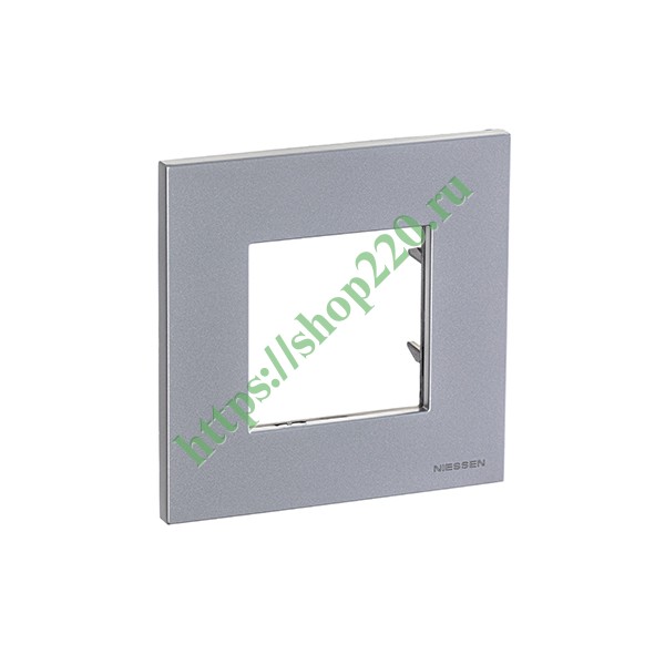 Рамка 1-постовая, 2-модульная, серия Zenit, серебристый (N2271 PL)
