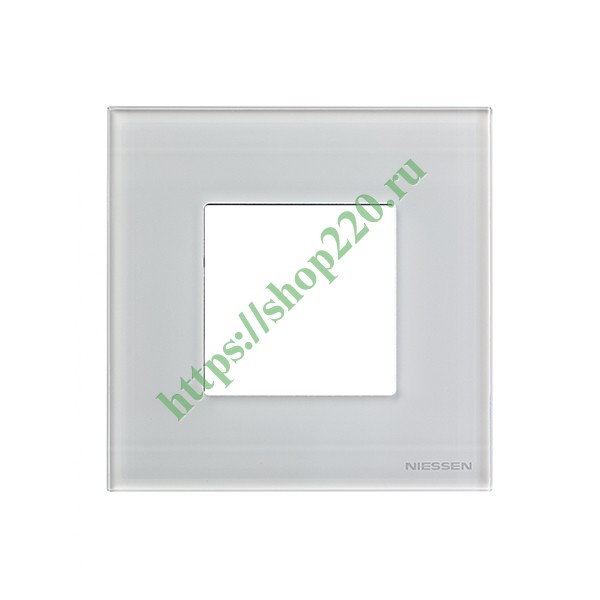 Рамка 1-постовая, 2-модульная, серия Zenit, стекло белое (N2271 CB)