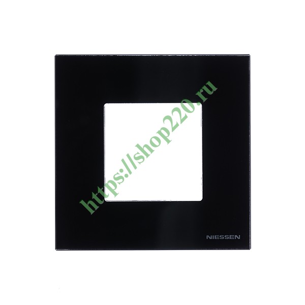 Рамка 1-постовая, 2-модульная, серия Zenit, стекло чёрное (N2271 CN)