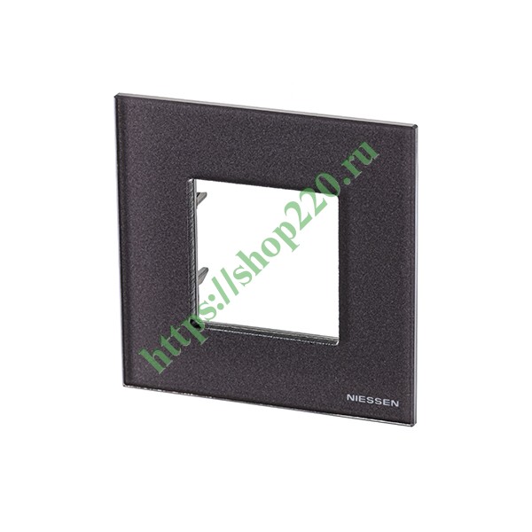 Рамка 1-постовая, 2-модульная, серия Zenit, стекло Кофейное (N2271 CC)