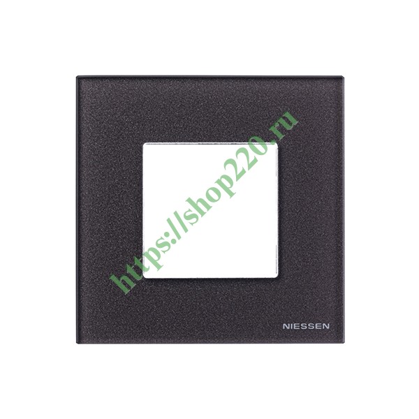 Рамка 1-постовая, 2-модульная, серия Zenit, стекло Кофейное (N2271 CC)