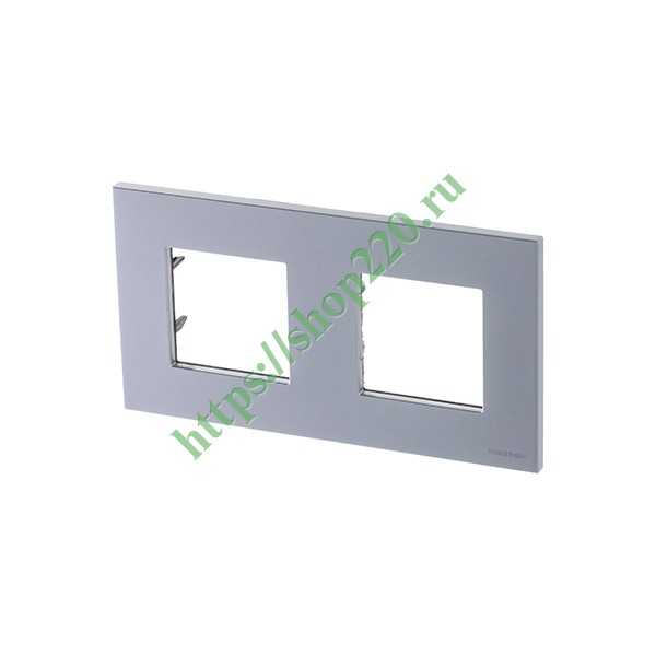 Рамка 2-постовая, серия Zenit, серебристый (N2272 PL)