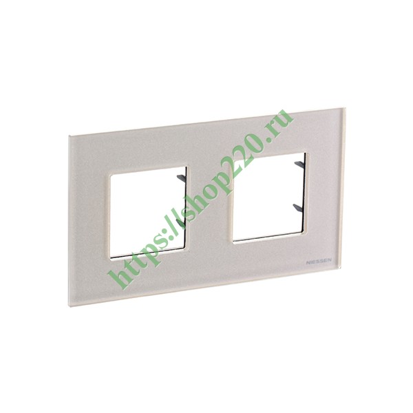 Рамка 2-постовая, серия Zenit, стекло Жемчужное (N2272 CP)