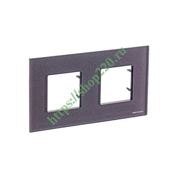 Рамка 2-постовая, серия Zenit, стекло Кофейное (N2272 CC)