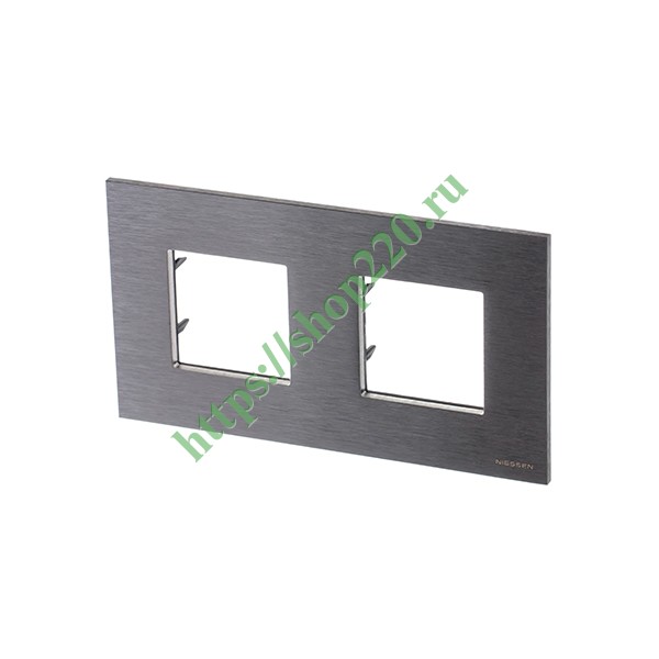 Рамка 2-постовая, серия Zenit, натуральная сталь (N2272 OX)