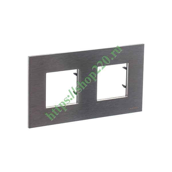 Рамка 2-постовая, серия Zenit, натуральная сталь (N2272 OX)