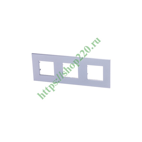 Рамка 3-постовая, серия Zenit, серебристый (N2273 PL)