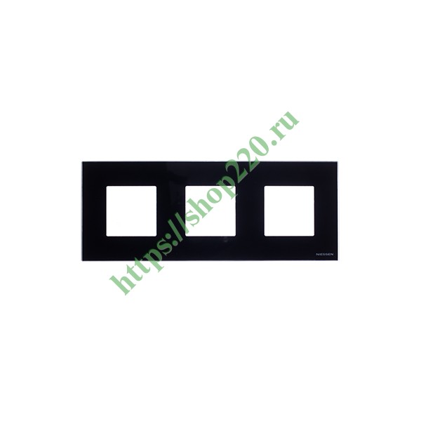Рамка 3-постовая, серия Zenit, стекло чёрное (N2273 CN)