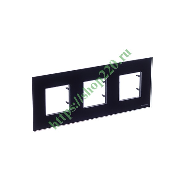 Рамка 3-постовая, серия Zenit, стекло чёрное (N2273 CN)