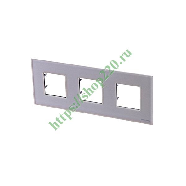 Рамка 3-постовая, серия Zenit, стекло Жемчужное (N2273 CP)