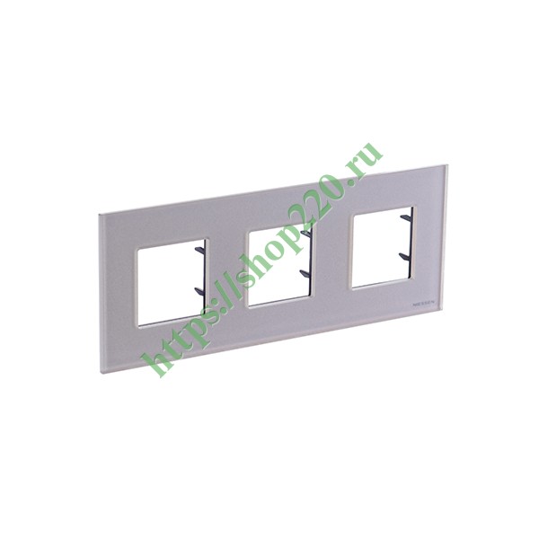 Рамка 3-постовая, серия Zenit, стекло Жемчужное (N2273 CP)