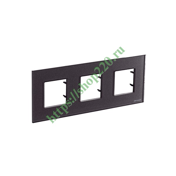 Рамка 3-постовая, серия Zenit, стекло Кофейное (N2273 CC)