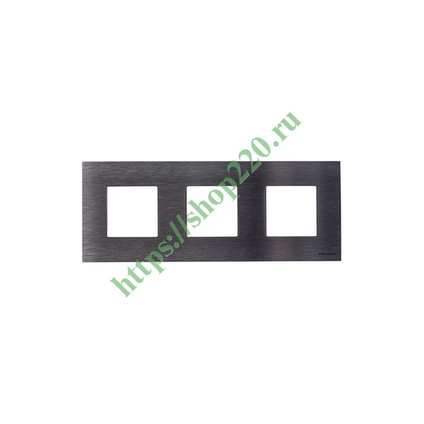 Рамка 3-постовая, серия Zenit, натуральная сталь (N2273 OX)