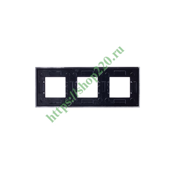 Рамка 3-постовая, серия Zenit, натуральная сталь (N2273 OX)