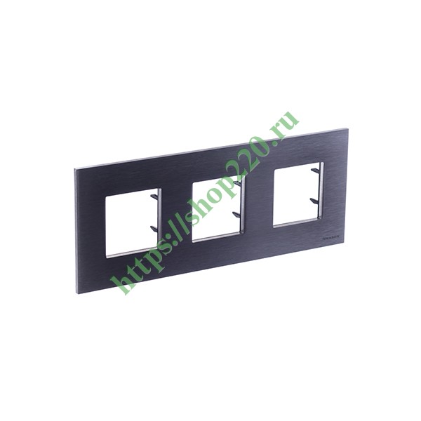 Рамка 3-постовая, серия Zenit, натуральная сталь (N2273 OX)