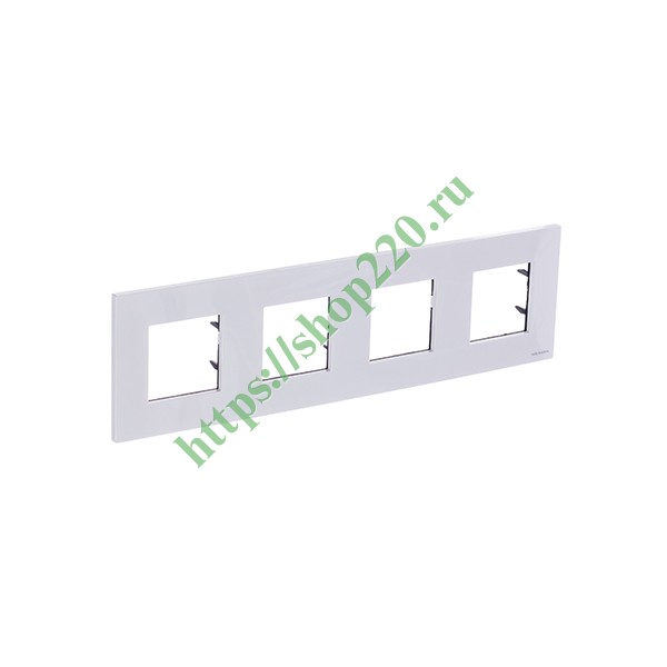 Рамка 4-постовая, серия Zenit, серебристый (N2274 PL)