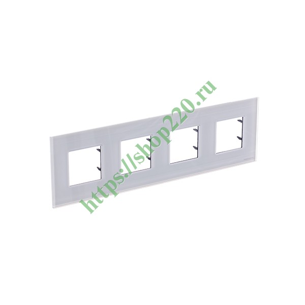 Рамка 4-постовая, серия Zenit, стекло белое (N2274 CB)