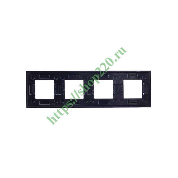 Рамка 4-постовая, серия Zenit, стекло чёрное (N2274 CN)