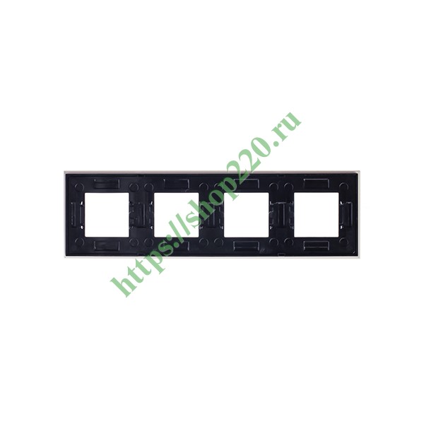 Рамка 4-постовая, серия Zenit, стекло Жемчужное (N2274 CP)