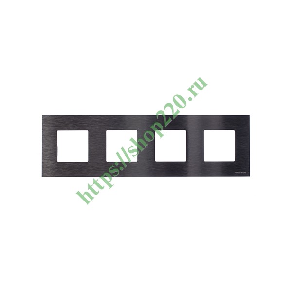 Рамка 4-постовая, серия Zenit, натуральная сталь (N2274 OX)