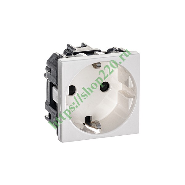 Розетка 220В с/з со шторками 16А ABB Zenit, альпийский белый (N2288 BL)