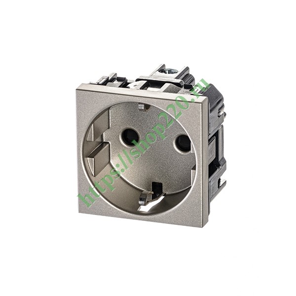 Розетка 220В с/з со шторками 16А / 250В ABB Zenit, шампань (N2288 CV)