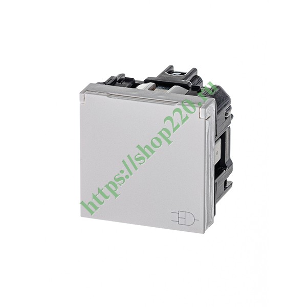 Розетка 220В с/з, с крышкой со шторками, 16А / 250В ABB Zenit, альпийский белый (N2288.1 BL)