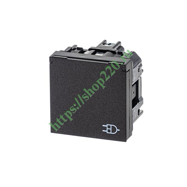 Розетка 220В с/з с крышкой со шторками, 16А / 250В ABB Zenit, антрацит (N2288.1 AN)