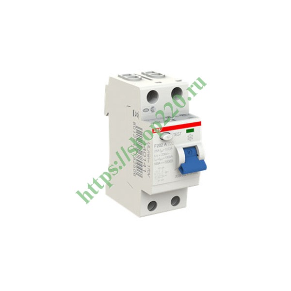 УЗО ABB F202 A-25/0,03 2-х полюсное тип A 25A 30mA 2 модуля (ВДТ)
