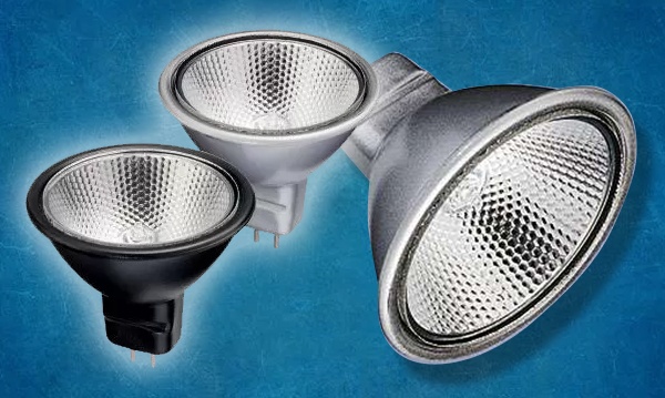 Лампы галогенные с черным и серебристым отражателем MR16 GU5.3, GU10