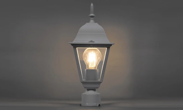 Садово-парковые светильники серия Классика белые четырехгранные