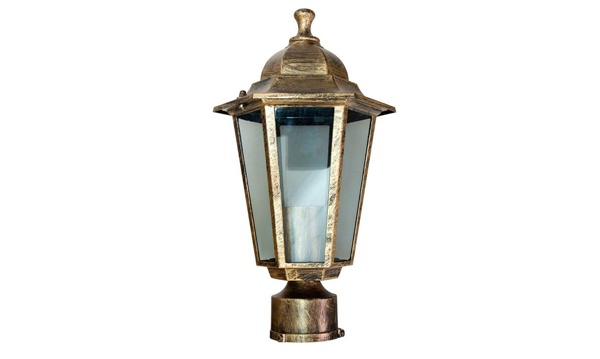 Садово-парковые светильники серия Классика черное золото шестигранные