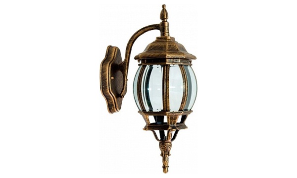 Садово-парковые светильники серия Классика черное золото восьмигранные