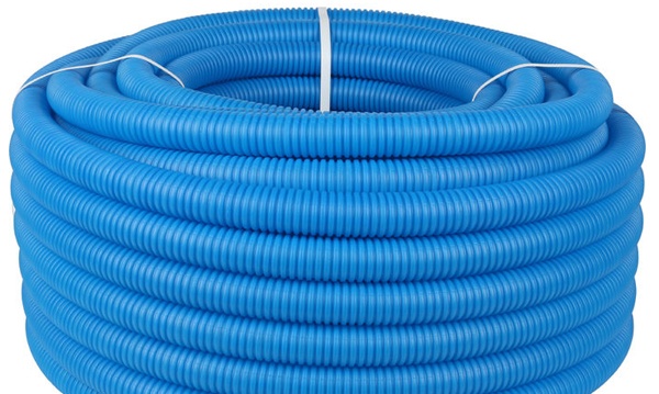 Труба гофрированная ППЛ из полипропилена синяя/чёрная (гофра)