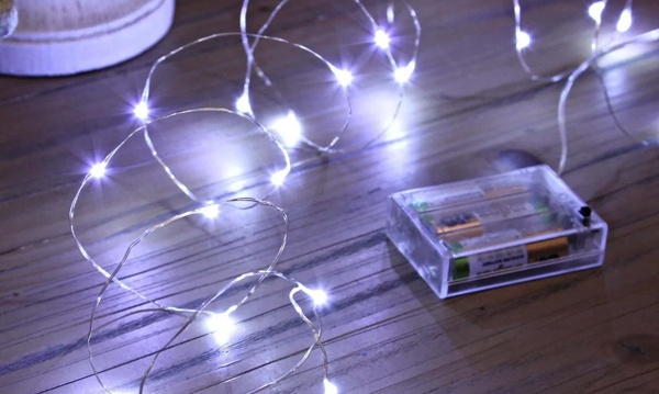 Гирлянда-нить Роса, Снежки, Снежинки IP20 на батарейках