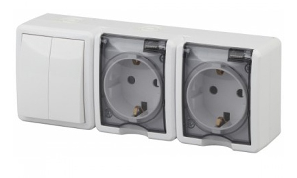 Розетки и выключатели Эксперт Эра IP54 белый