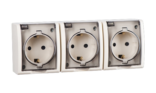 Розетки и выключатели Simon 15 Aqua IP54 слоновая кость