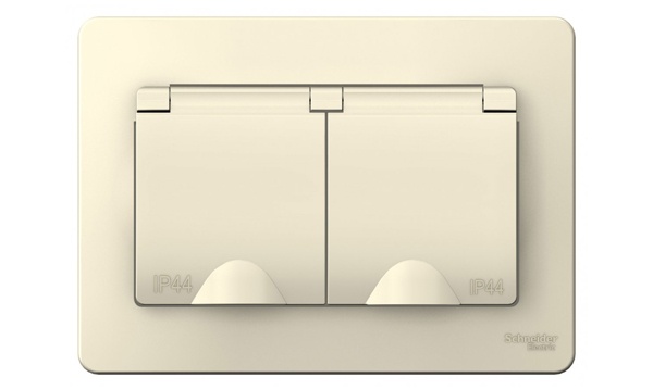 Розетки и выключатели Blanca Systeme Electric молочные открытой установки (с пластиковой пластиной)