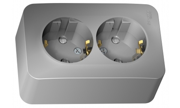 Розетки и выключатели Blanca Systeme Electric алюминий открытой установки (без пластины)