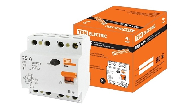 Выключатели дифференциальные (УЗО) серии ВД1-63S тип АС селективные