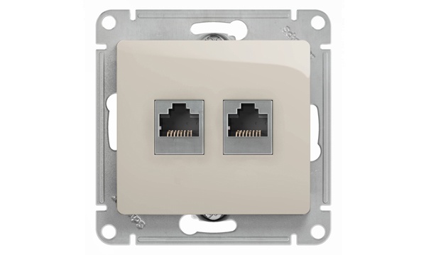 Розетки и выключатели Glossa молочный