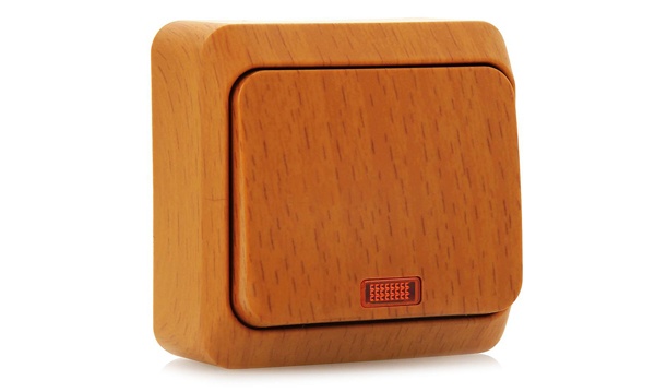 Розетки и выключатели Этюд под дерево Темный бук открытой установки