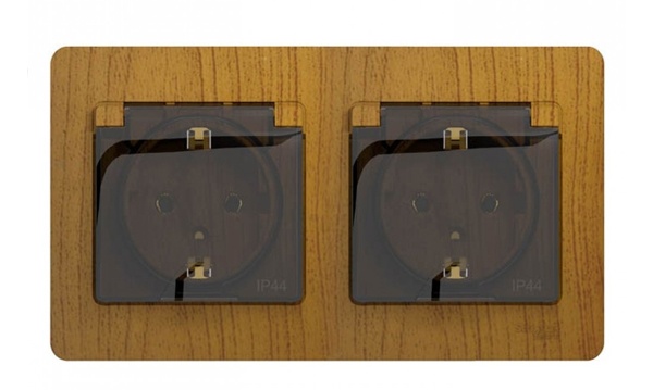 Розетки и выключатели Glossa дерево дуб