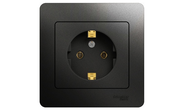 Розетки и выключатели Glossa антрацит