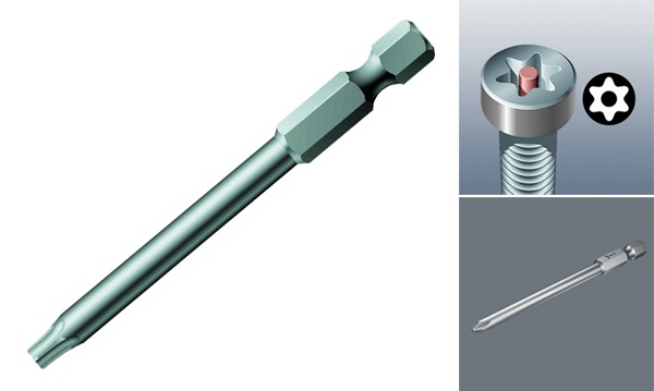 Биты звездочка TORX с отверстием удлиненные для шуроповерта и отверток