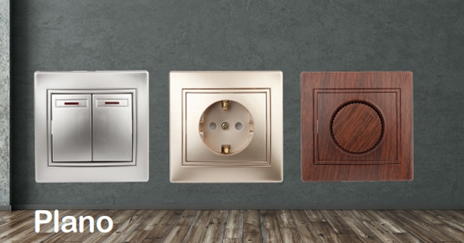Розетки и выключатели Intro серия Plano (Интро Плано)