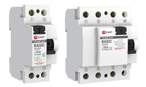 УЗО двух- и четырехполюсные ВДТ-40 тип AC Basic EKF