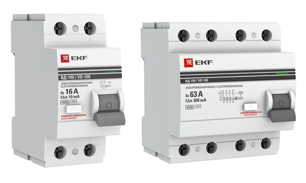 УЗО двух- и четырехполюсные ВД-100 тип AC PROxima EKF